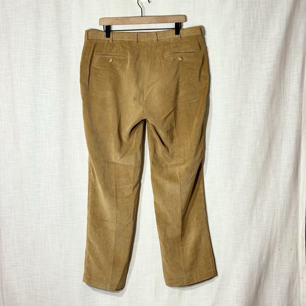 Peter Millar NanoLuxe Corduroy Pants Tan Camel Flat Front Straight 38x32 - Picture 3 of 7